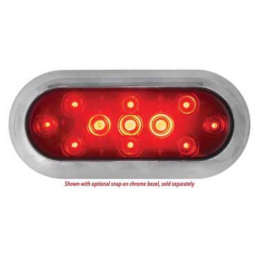 Peterson 1223R-4 Led Rear Tail & Stop Oval, Ece, Surface-Mount, 8″ Leads 7.5″X3.25″ Multi-Volt, Red, Bulk Pack