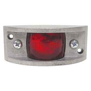 Peterson M124R Incandescent Marker/ Clearance, Pc-Rated, Rectangular, Die Cast, 4.88″X2″, Red, Bulk Pack