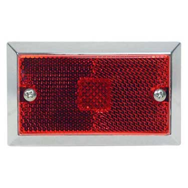 Peterson M125R Incandescent Marker/ Clearance, P2, Rectangular, Chrome, 3.75″X2.25″, Red, Bulk Pack