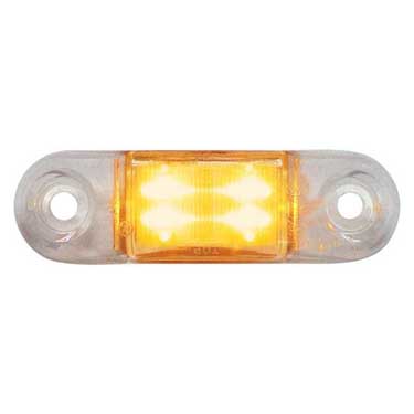 Peterson 1268A-MTC Led Mid-Turn Light Oval, Ece, 2.5M Leads 2.75″X.75″ Multi-Volt, Amber, Clear Lens, Bulk Pack