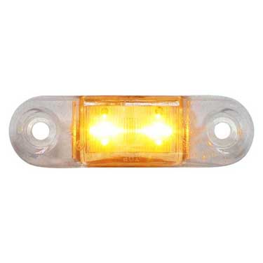 Peterson P1268A-MVC Led Side Marker/ Outline Light, Oval, Ece, 2M Leads 2.75″X.75″ Multi-Volt, Amber, Clear Lens, Poly Bag