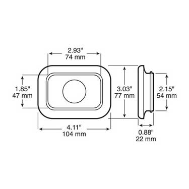 Peterson 127-18 Grommet, Square, Flush-Mount, 4.125″X3″, Poly Bag