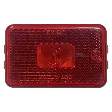 Peterson 127R Incandescent Marker/ Clearance, P2, Rectangular, Replacement, 3″X1.94″, Red, Poly Bag