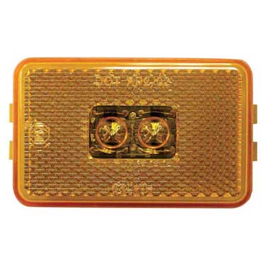 Peterson 129KA Led Marker/ Clearance, P2, Rectangular, W/ Reflex, Amber, Poly Bag