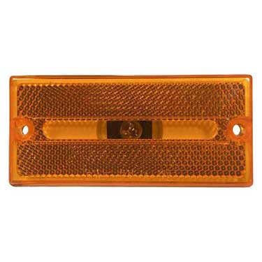 Peterson M132A Incandescent Marker/ Clearance, P2, Rectangular, W/ Reflex, 3.88″X1.8″, Amber, Bulk Pack