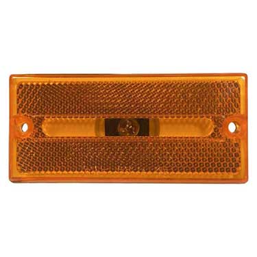 Peterson V132A Incandescent Marker/ Clearance, P2, Rectangular, W/ Reflex, 3.88″X1.8″, Amber, Viz Pack