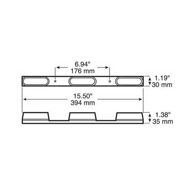 Peterson 136-3R Light Bar, Thin-Line, 15.5″X1.1875″, Red, Poly Bag