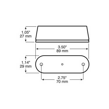 Peterson 136R Incandescent Marker/ Clearance, P2, Oblong, 3.5″X1.125″, Red, Poly Bag