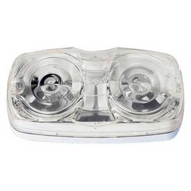 Peterson M138C Incandescent Accessory Light, Pc-Rated, Rectangular, Double Bulls-Eye, 4″X2″, White, Bulk Pack