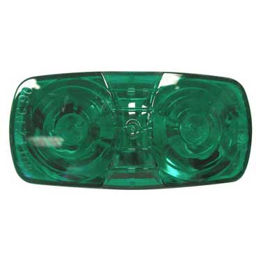 Peterson M138G Incandescent Accessory Light, Rectangular, Double Bulls-Eye, 4″X2″, Green, Bulk Pack