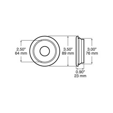 Peterson 142-18 Grommet, Round, Open Back, 2.5″, Poly Bag