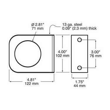 Peterson 143-092 Bracket, L-Mount, Accepts 2.5″ Lights, 4.81″X4″, Poly Bag