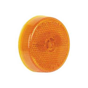 Peterson 143A Incandescent Marker/ Clearance, Round, W/ Reflex, 2.5″, Amber, Poly Bag