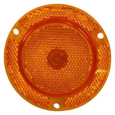 Peterson M143FA Incandescent Marker/ Clearance, P2, Round, W/ Flange, W/ Reflex, 2.5″, Amber, Bulk Pack