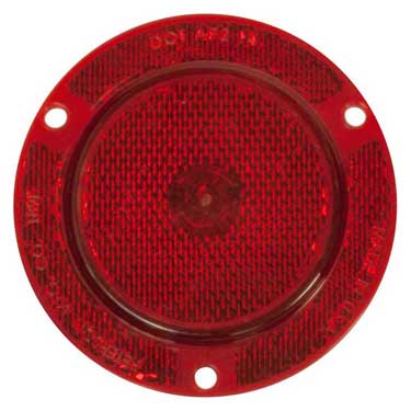 Peterson M143FR Incandescent Marker/ Clearance, P2, Round, W/ Flange, W/ Reflex, 2.5″, Red, Bulk Pack