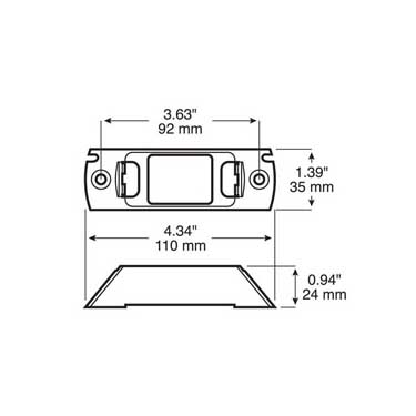 Peterson 150-091 Bracket, Surface-Mount, White, 4.375″X1.375″, Poly Bag