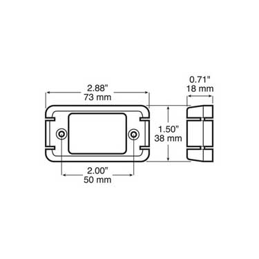 Peterson 150-095 Bracket, Surface-Mount, Black, 2.875″X1.5″, Poly Bag