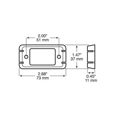 Peterson 150-09 Bracket, Surface-Mount, Gray, 2.875″X0.5″, Poly Bag