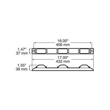 Peterson M203-3R Led Id Light Bar, Submersible, 17″X1.47″, Red, Bulk Pack