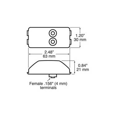 Peterson 203A Led Marker/ Clearance, Pc-Rated Rectangular, 2.48″X1.2″, Amber, Poly Bag