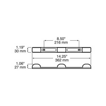 Peterson M151-3RL Id Light Bar, Submersible, 14.25″X1.19″, Red, Bulk Pack