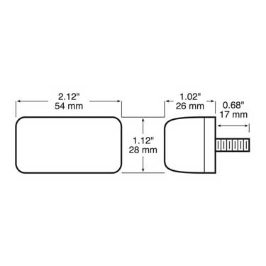 Peterson 151A Incandescent Marker/ Clearance, P2, Rectangular, 2.12″X1.12″, Amber, Poly Bag