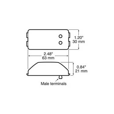 Peterson 152R Incandescent Marker/ Clearance, Pc-Rated Rectangular, 2.48″X1.20″, Red, Poly Bag