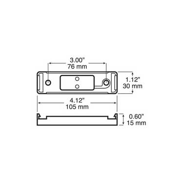 Peterson 154-11K Bracket, Surface-Mount, Rectangular, Black, Kit, 4.12″X1.12″, Poly Bag