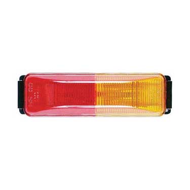 Peterson M154A-R Incandescent Marker/ Clearance, P2, Rectangular, 3.91″X1.20″, Amber + Red, Bulk Pack