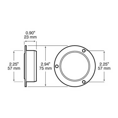 Peterson M164FA Led Marker/ Clearance, P2, Round, Flange, 2″, Amber, Bulk Pack