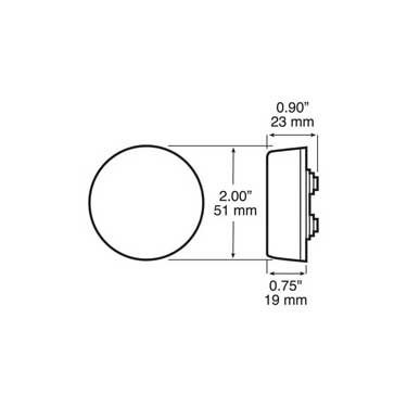 Peterson 164R Led Marker/ Clearance, P2, Round, 2″, Red, Poly Bag