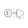 Peterson M166R Led Marker/ Clearance, Round, Beehive, 2″, Red, Bulk Pack