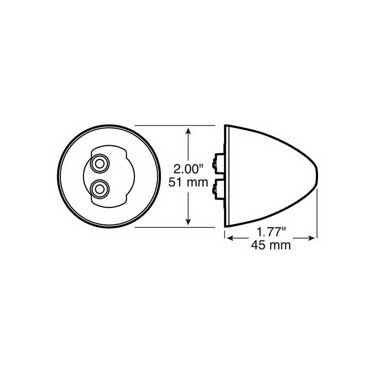 Peterson 166R Led Marker/ Clearance, Round, Beehive, 2″, Red, Poly Bag