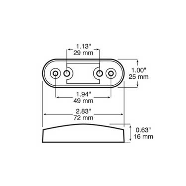 Peterson 168-09 Bracket, Surface-Mount, Black, 2.83″ X 1″, Poly Bag