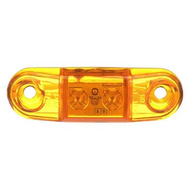 Peterson 4484A-1 Led Clearance/ Side Marker Light Mini, Oblong, W/ Two .180 Bullets, 9.5″ Lead Wires, Amber, Bulk Pack