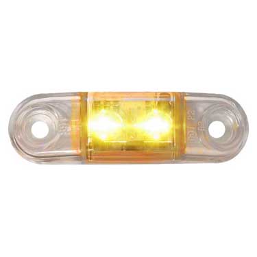 Peterson M168CA-BT2 Led Marker/ Clearance, P2, Oblong, Clear Lens .180 Bullets, 2.6″X0.75″, Amber, Clear Lens, Bulk Pack