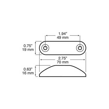 Peterson M168A Led Marker/ Clearance, P2, Oblong, 2.6″X0.75″, Amber, Bulk Pack