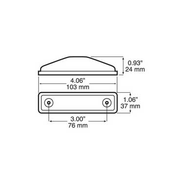 Peterson M169R Led Marker/ Clearance, P2, Rectangular, 4.06″X1.06″, Red, Bulk Pack