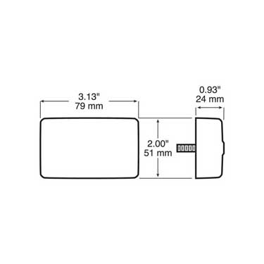 Peterson V170R Led Marker/ Clearance, P2, Rectangular, 3.1″X2.0″, Red, Viz Pack