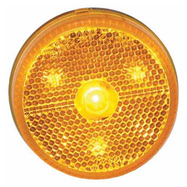 Peterson 173A Led Marker/ Clearance, P2, Round, W/ Reflex, 2.5″, Amber, Poly Bag