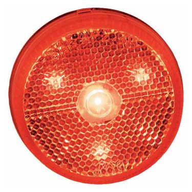 Peterson 173R Led Marker/ Clearance, P2, Round, W/ Reflex, 2.5″, Red, Poly Bag