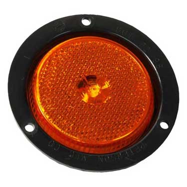 Peterson M175FA Led Marker/ Clearance, P2, Round, Flange, W/ Reflex, 2.5″, Amber, Bulk Pack
