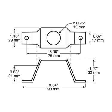 Peterson 176-092 Bracket, Dot Light, 3″ Mounting Centers, Poly Bag