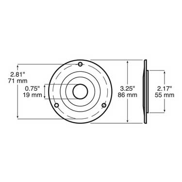 Peterson 176-11 Adapter, Retrofit Flange, Round, 2″, Poly Bag