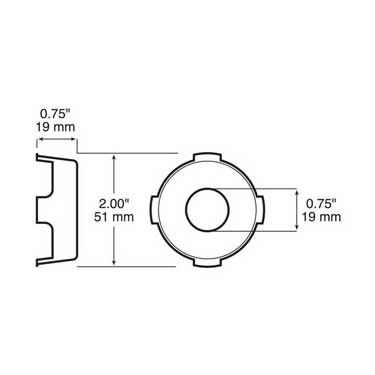 Peterson 176-14 Adapter, Retrofit, Round, 2″, Poly Bag