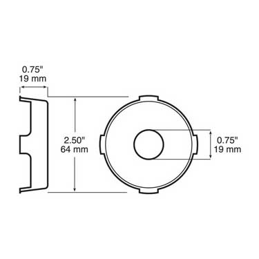 Peterson 176-16 Adapter, Retrofit, Round, 2.5″, Poly Bag