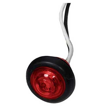 Peterson 176KR-AMP Led Marker/ Clearance, Pc-Rated Round, Kit W/ Amp 0.75”, Red, Poly Bag