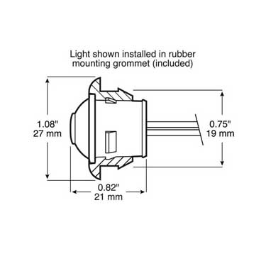 Peterson 177A Led Marker/ Clearance, Pc-Rated, Round, 0.75″, Amber, Poly Pack