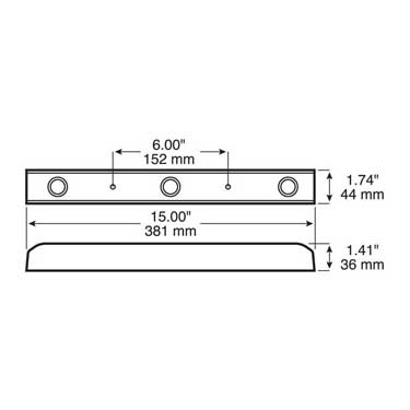 Peterson M177-3R-BT2 Led Id Bar Light W/ .180 Bullets, 15″X1.75″