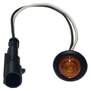Peterson M177A-AMP Led Marker/ Clearance, Pc-Rated Round, W/ Amp Connector 0.75”, Amber, Bulk Pack